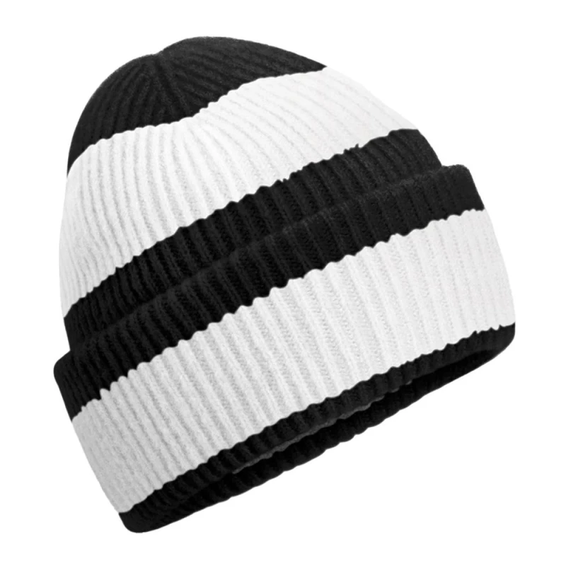 Image of Beechfield Beechfield Men Colour Block Beanie in Black One Size Male 5063693917432