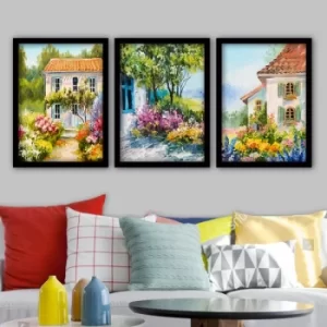 Image of 3SC200 Multicolor Decorative Framed Painting (3 Pieces)