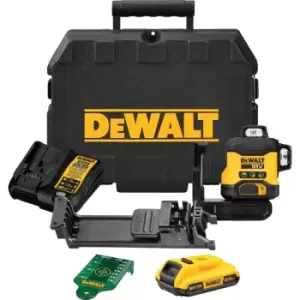Image of DEWALT - DCLE34031D1-GB 18V xr 3x 360° Compact Green Laser Kit with 1x 2.0Ah Battery