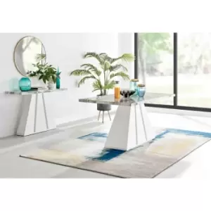 Image of Furniture Box Athens 6 Seater White Marble Dining Table