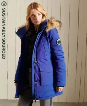 Image of Superdry Womens Everest Parka Coat Blue / Cobalt - Size: 16