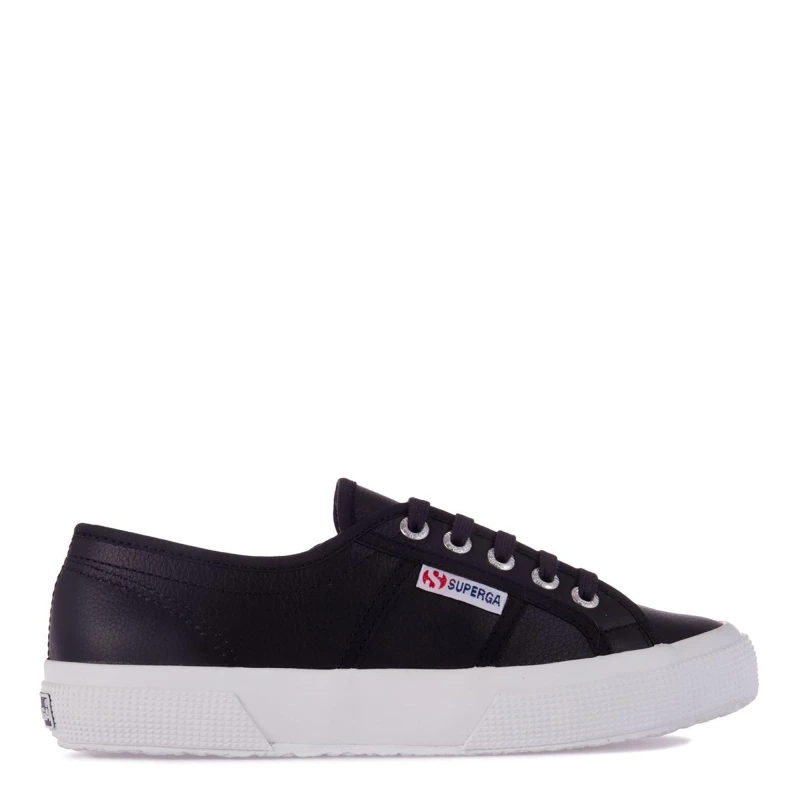 Image of Superga Leather Trainers - Black 3.5
