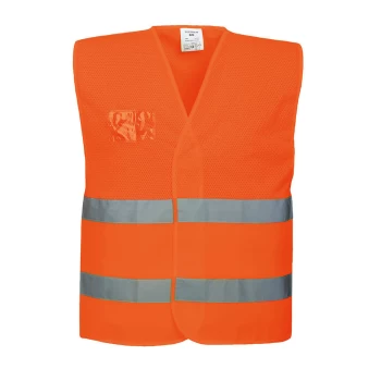 Image of Portwest Class 1 Half Mesh Hi Vis Waistcoat Orange 4XL / 5XL