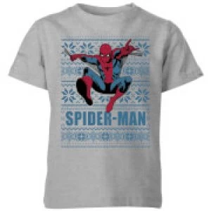 Image of Marvel Spider-Man Kids Christmas T-Shirt - Grey - 5-6 Years