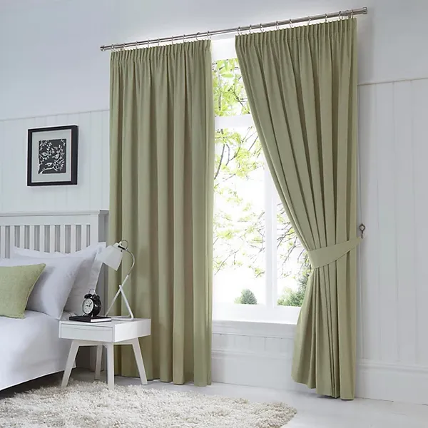 Image of Fusion Fusion - Dijon Blackout Pencil Pleat Lined Curtains, Green, 66 x 90" DJNGN66900LZU