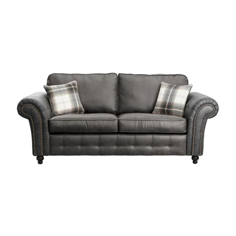 Image of LUXURY LIFE Oakley Suede Fabric 3 Seater Sofa Charcoal