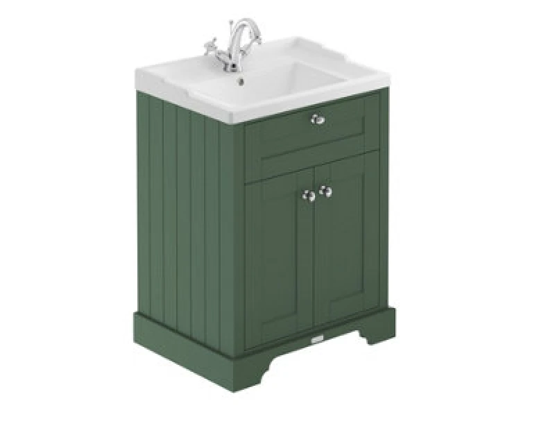 Image of Old London Floor Standing Vanity Unit With Ceramic Basin, Traditional Bathroom Vanity Unit With Soft Close Doors