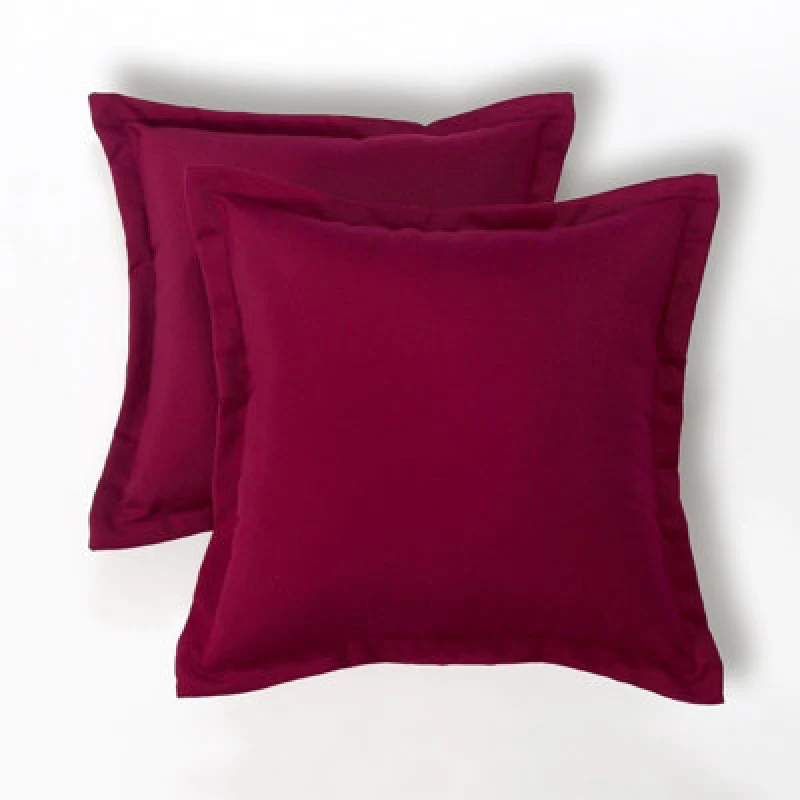 Image of Homescapes Luxury Outdoor Cushions 2 Set, Waterproof Filled Cushions, Soft-Touch,plain Burgundy Red,for Garden And Indoors,45X45Cm