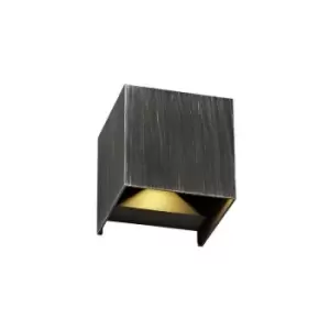 Image of Luminosa Lighting - Up & Downward Lighting Wall Lamp, 2 x 3W LED, 3000K, 400lm, IP54, Black, Silver