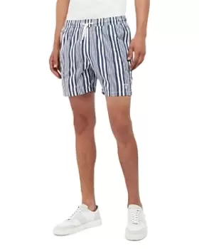 Image of Barbour Deckham Cotton & Nylon Stripe Tailored Fit Swim Trunks