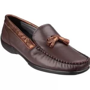 Image of Cotswold Biddlestone Loafer Shoe Female Brown/Gold UK Size 3