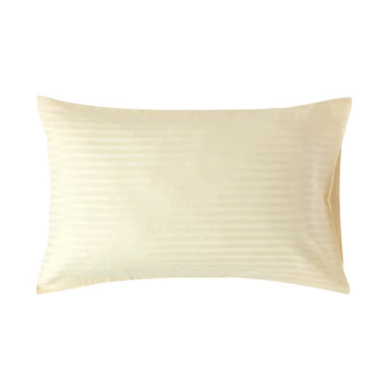 Image of Homescapes Egyptian Cotton Satin Stripe Housewife Pillowcase 330 TC Bright Yellow