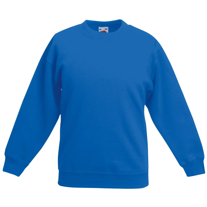 Image of Fruit of the Loom Classic 80 20 Set-In Sweatshirt Pack of 2 in Blue Size: 12-13 Years Blue Unisex 12-13 Years
