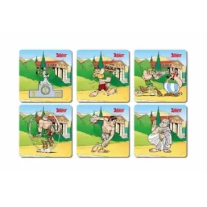 Image of Asterix Olympic Games Coasters Cork, Multicoloured 3 x 9 x 9cm Pack of 6