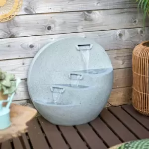 Image of Easy Fountain - Kyoto Falls LED Garden Water Feature Fountain Modern Grey