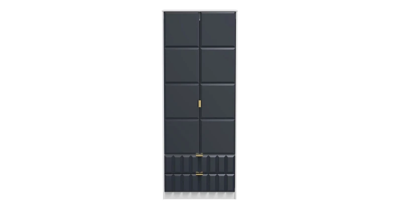 Image of Ready Assembled 2 U Metro 2 Door 2 Drawer Wardrobe (Ready Assembled) in Dark Blue Dark Blue Unisex
