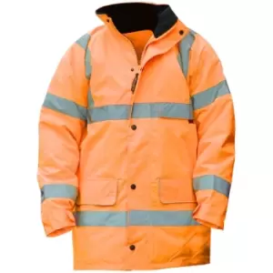 Image of Warrior Mens Nevada High Visibility Safety Jacket (M) (Fluorescent Orange) - Fluorescent Orange