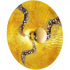Image of Design wall light luna Gold 24 Carats 1 bulb Diameter 89cm Gold Kiss