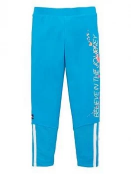 Image of adidas Childrens Frozen Tights - Blue, Aqua, Size 7-8 Years, Women