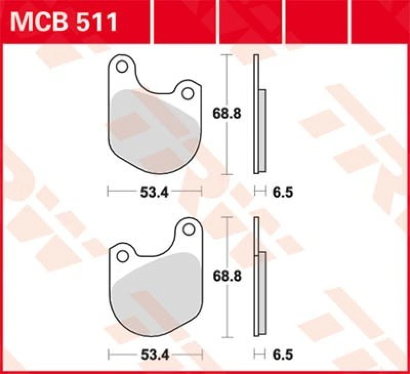 Image of TRW MCB511 Brake pad set Brake Pad Set,disc brake (402)
