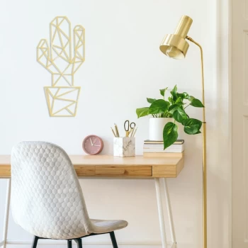 Image of Cactus3 - Gold Gold Decorative Metal Wall Accessory