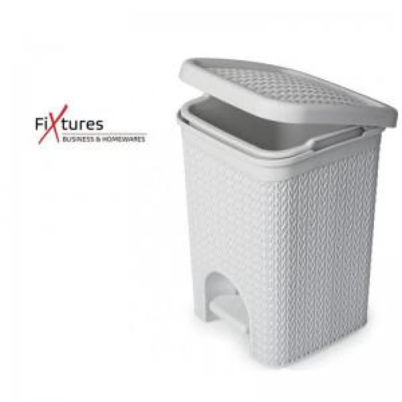Image of Fixtures Lace Design White Pedal Bin 5 Litre - PACK 3 NWT6474P NWT6474P