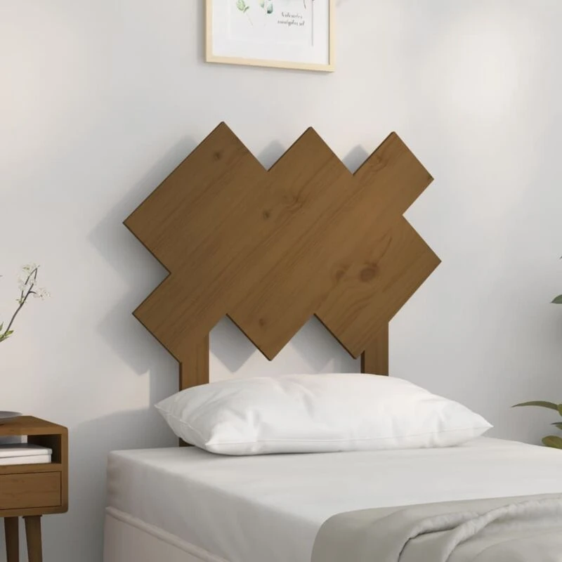 Image of Vidaxl Bed Headboard Honey Brown 72.5X3X81cm Solid Wood Pine, Brown 819198
