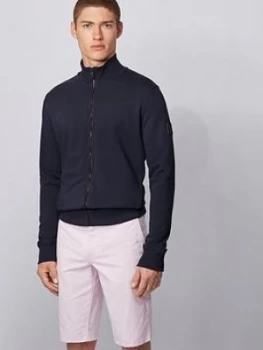 Image of Hugo Boss Skiles Zip Through Sweatshirt Navy Size L Men