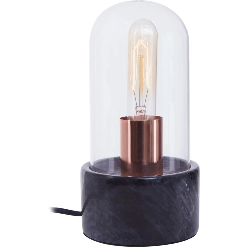 Image of Premier Housewares Interiors by Premier Lamonte Marble Base Bell Lamp Black