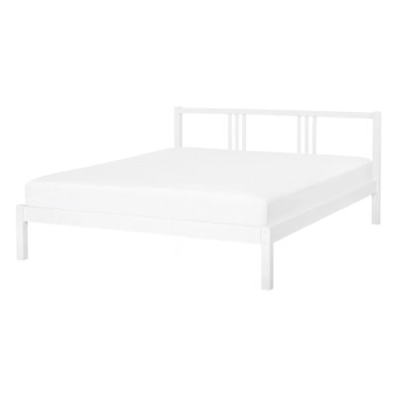 Image of Beliani Bed Pine Wood Vannes 140 X 200 Cm (Eu Double) White