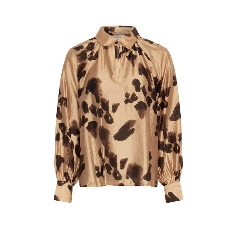 Image of moss copenhagen Womens blouse Moss Copenhagen Nilla Romina Marron Female S