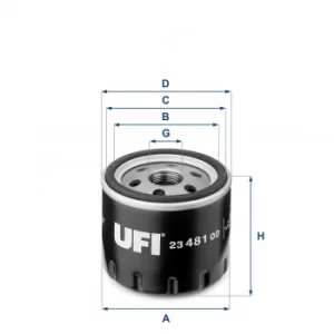 Image of 2348100 UFI Oil Filter Oil Spin-On