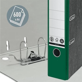 Image of Leitz Standard Lever Arch File 80mm Spine A4 Green Ref 1080-55 Pack 10