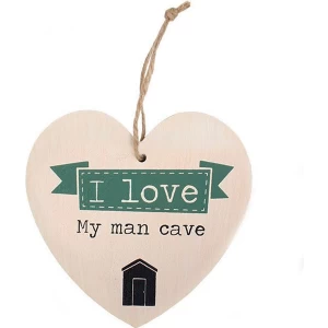 Image of Love My Man Cave Hanging Heart Sign
