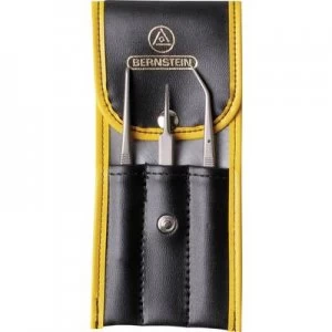Image of Bernstein 5-030 Tweezer set 3 Piece Extra pointy, Blunt, Pointed, curved, fine