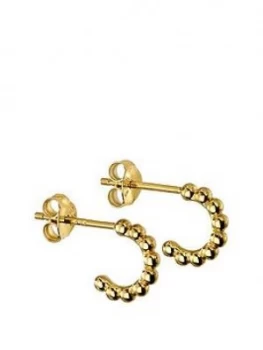 Image of The Love Silver Collection Gold Plated Sterling Silver Mini Huggie Ball Hoop Earrings