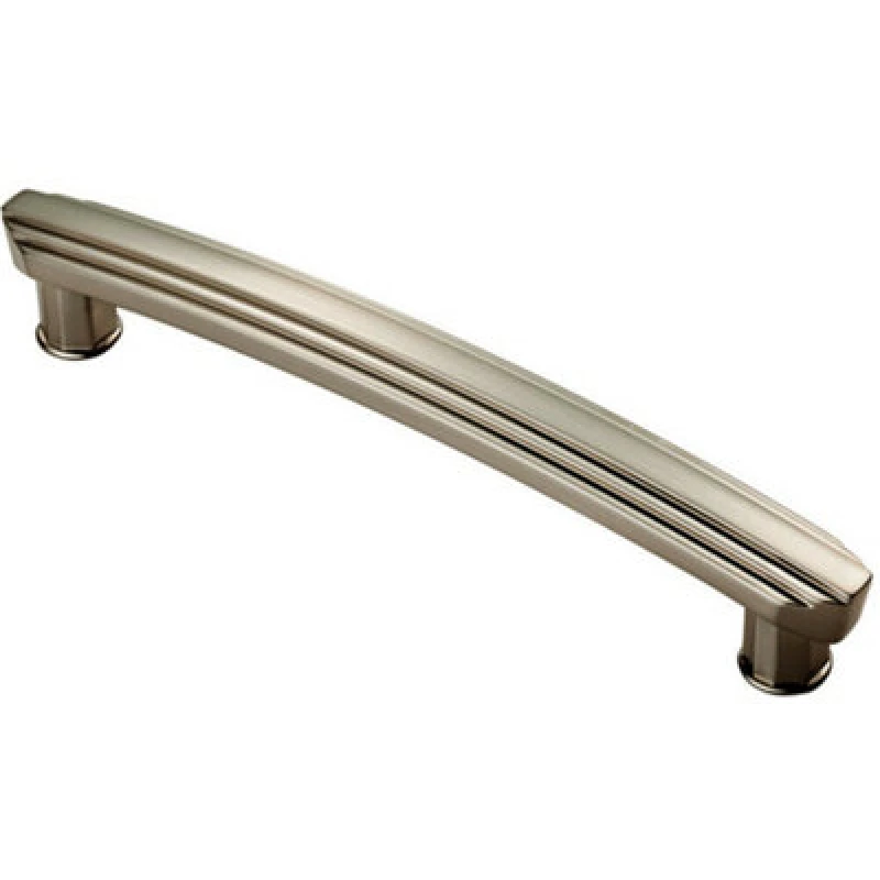 Image of Loops Ridge Design Curved Cabinet Pull Handle 160mm Fixing Centres Satin Nickel Metallics unisex