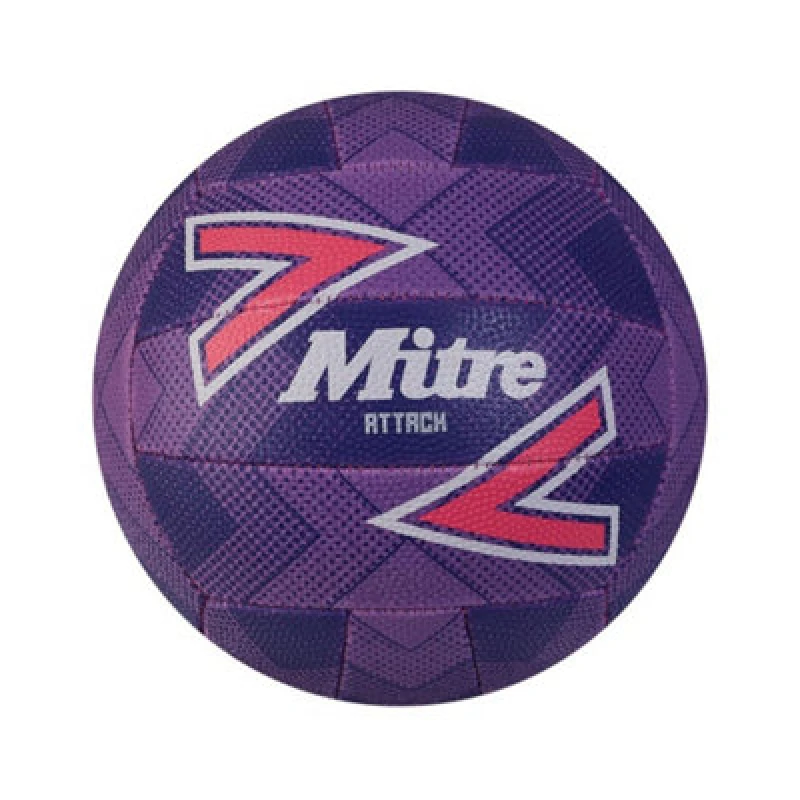 Image of Mitre Attack 2024 Netball Purple/pink/white (5)