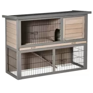 Image of Pawhut Rabbit Hutch for Indoors or Outdoors - Brown