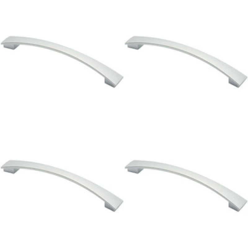 Image of Loops 4x Curved Bow Pull Handle 218.5 x 26mm 192mm Fixing Centres Polished Chrome Multi unisex