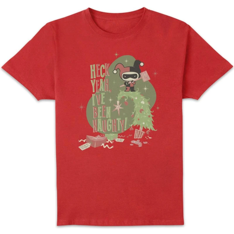 Image of DC Heck Yeah I've Been Naughty! Mens Christmas T-Shirt - Red - M
