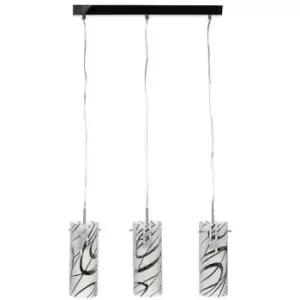 Image of Italux Hello - Modern Hanging Pendant Chrome, White 3 Light with White Shade, E27