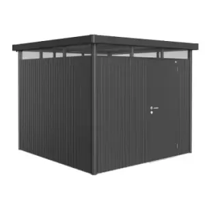 Image of Biohort Highline Metal Shed H4 Standard door 9 x 9 - Dark Grey