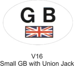 Image of Outdoor Vinyl Sticker Small White GB With Union Jack CASTLE PROMOTIONS V16