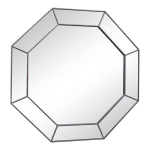 Image of Large Silver Hexagonal Mirror, 61cm