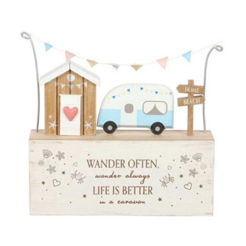 Image of Something Different Something Different Wander Often Wooden Caravan Ornament Multi One Size Unisex 5063703815918