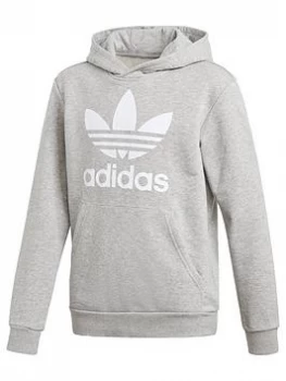 Image of Boys, adidas Originals Trefoil Hoodie - Grey Heather, Size 9-10 Years