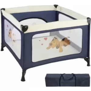 Image of Playpen Tommy Junior 105x105x78cm - baby playpen, child playpen, kids playpen - blue