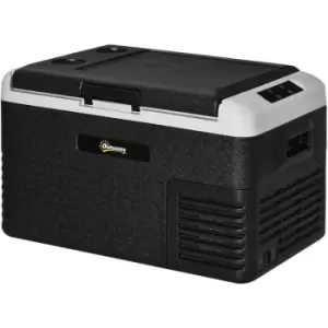 Image of 30L Car Refrigerator 12V Portable Freezer for Camping, Driving, Picnic - Grey and Black - Outsunny