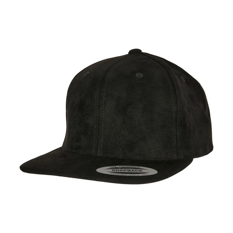 Image of Flexfit Flexfit Men Faux Suede Snapback Cap in Black One Size Male 5063300462874